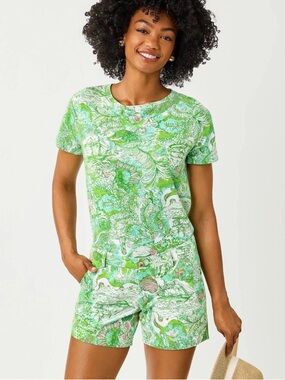 Lilly Pulitzer Key West Green Ship to Short Tee New Small